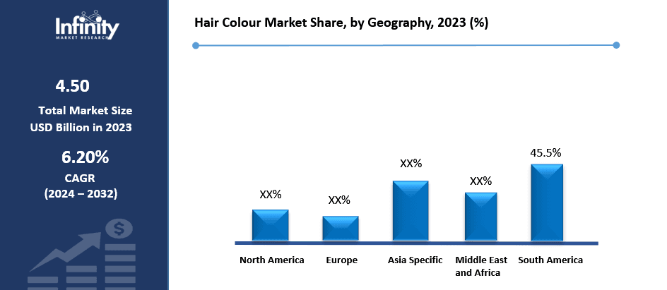 Hair Colour Market Share, by Geography, 2023 (%)