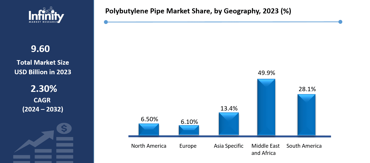 Polybutylene Pipe Market Share, by Geography, 2023 (%)