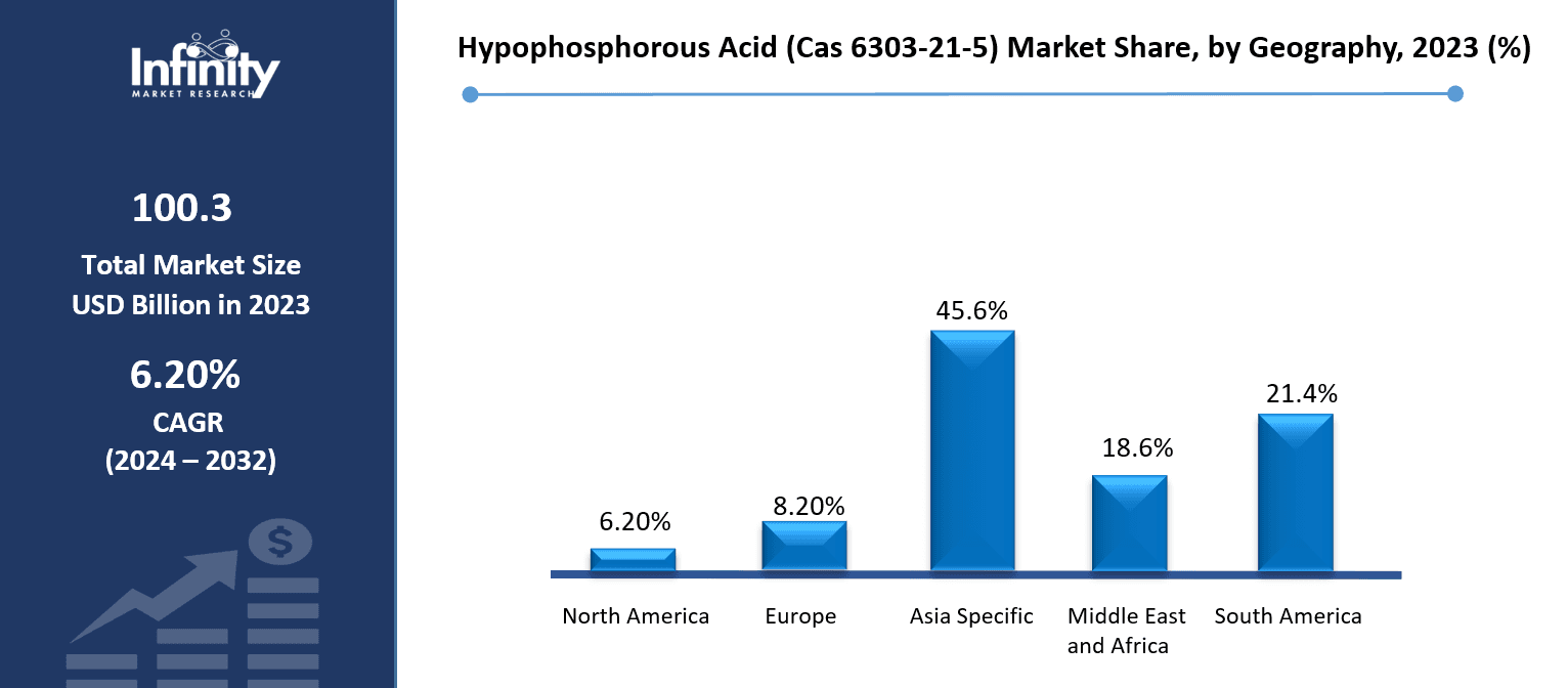 Hypophosphorous Acid (Cas 6303-21-5) Market Share, by Geography, 2023 (%)