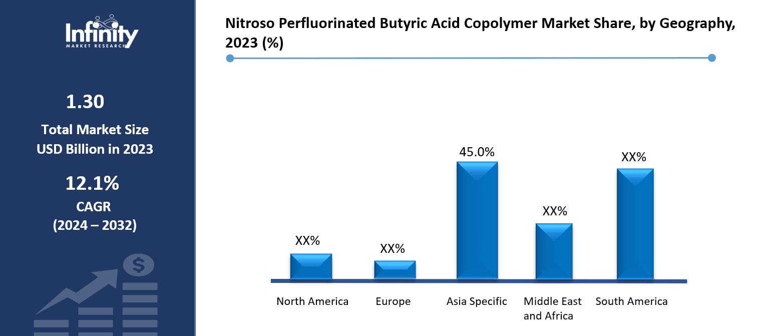 Nitroso Perfluorinated Butyric Acid Copolymer Market Share, by Geography, 2023 (%)