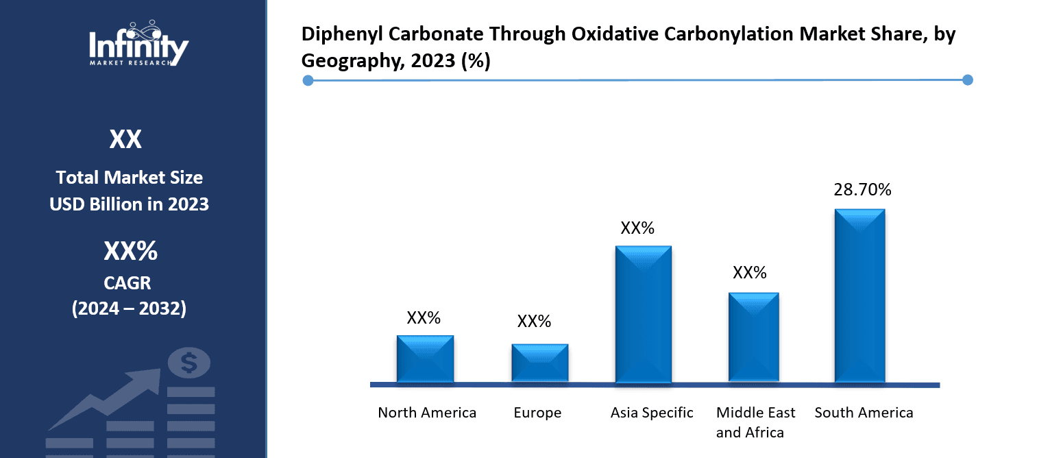 Diphenyl Carbonate Through Oxidative Carbonylation Market Share, by Geography, 2023 (%)